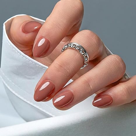 Minimalist Chic: Glossy Mocha Manicure
