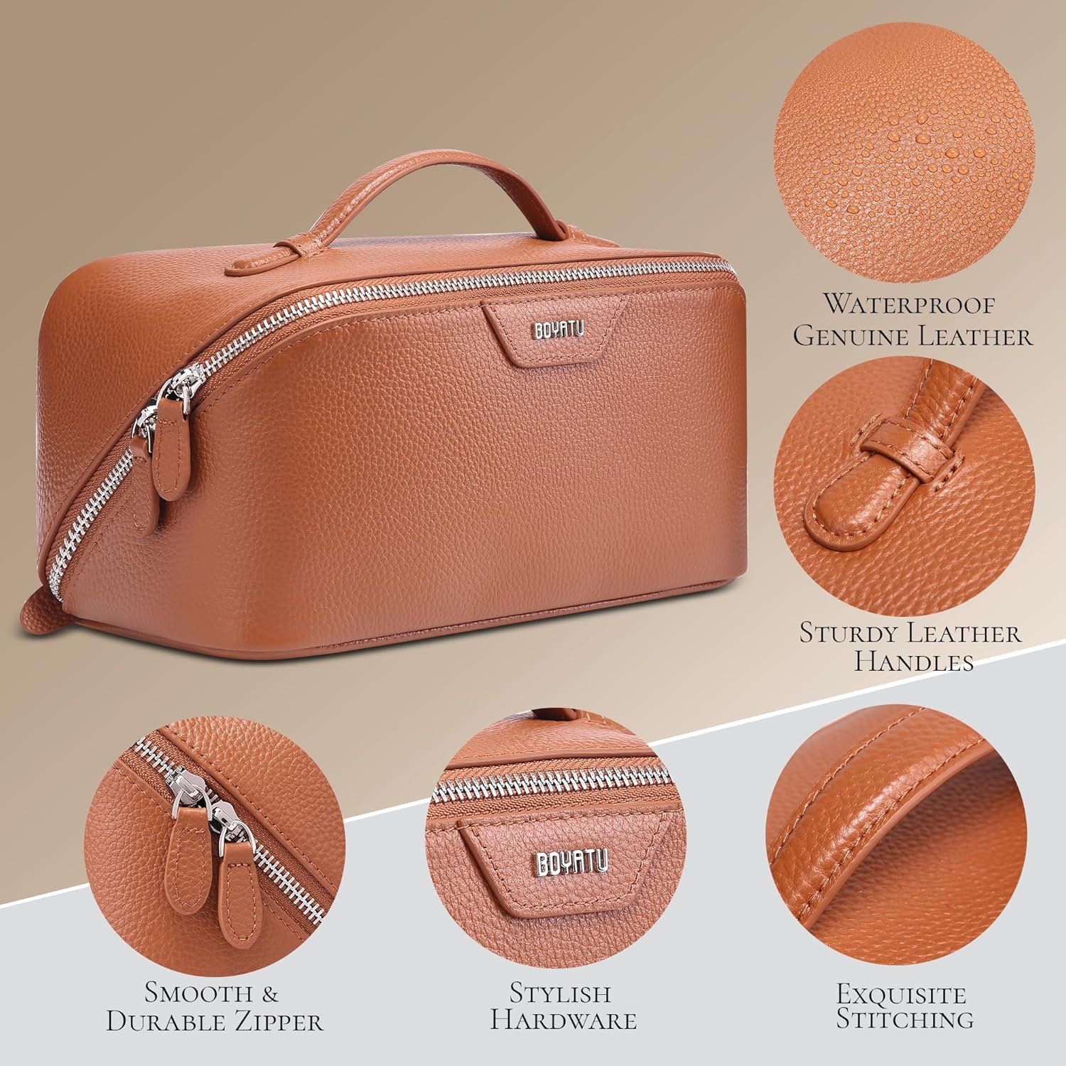The BOYATU Premium Leather Travel Organizer: Elegance Meets Durability - Image 3