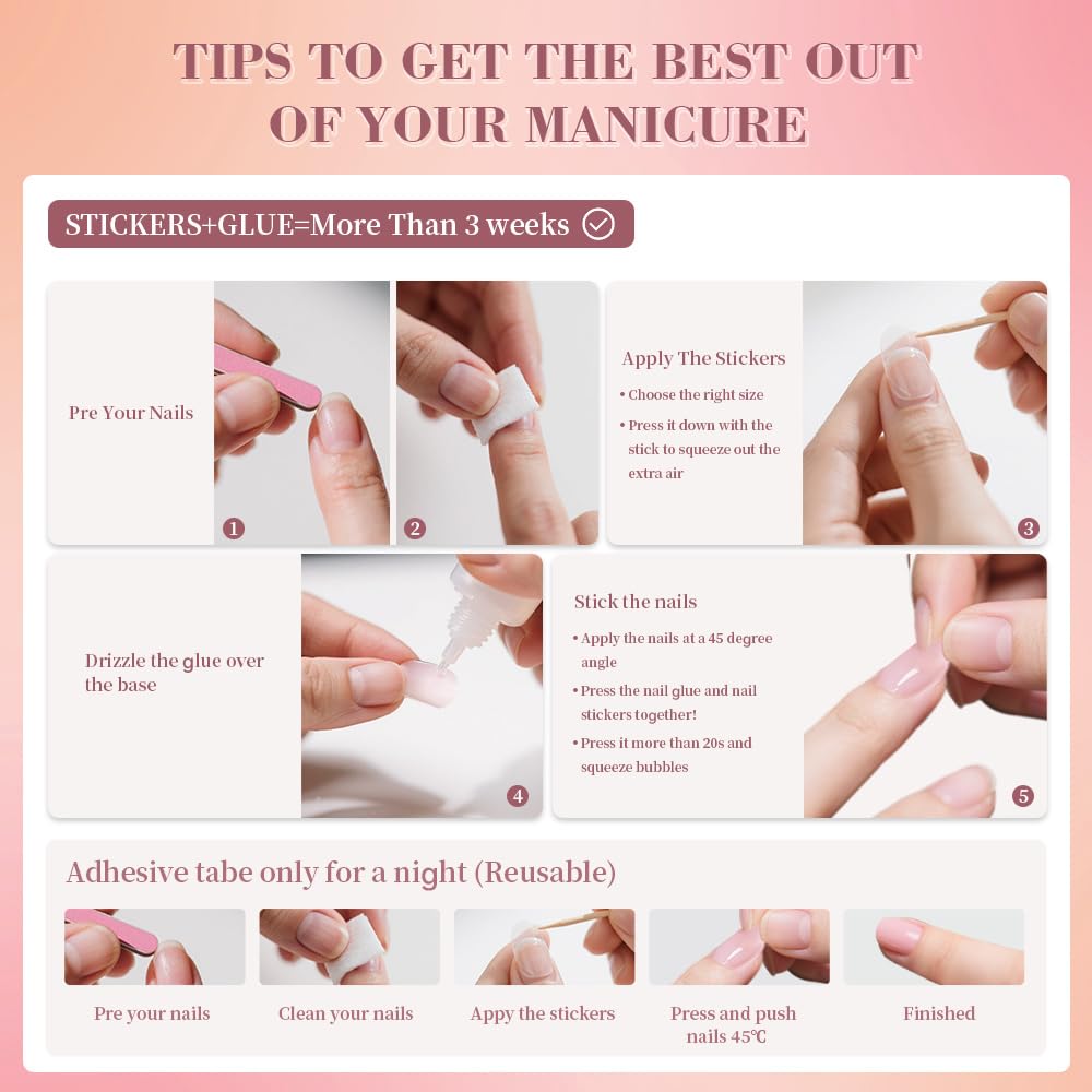 Elegant Floral French Tip Press-On Nails – Soft Nude Almond Manicure with 3D Flower Accent - Image 5