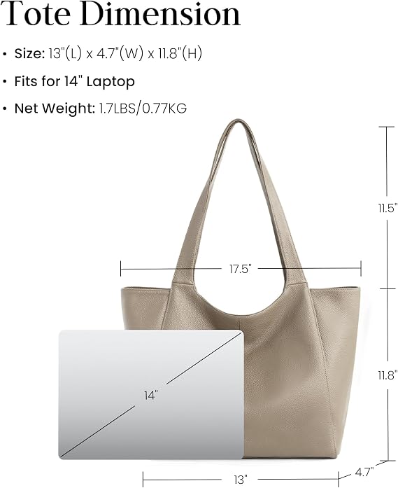 Elegant Minimalist Leather Tote Bag for Women | Spacious Everyday Shoulder Handbag - Image 5
